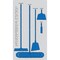 5S Supplies 5S Housekeeping Shadow Board Broom Station Version 11 - Gray Board / Blue Shadows  With Broom HSB-V11-GRAY/BLUE-KIT - alternate 1